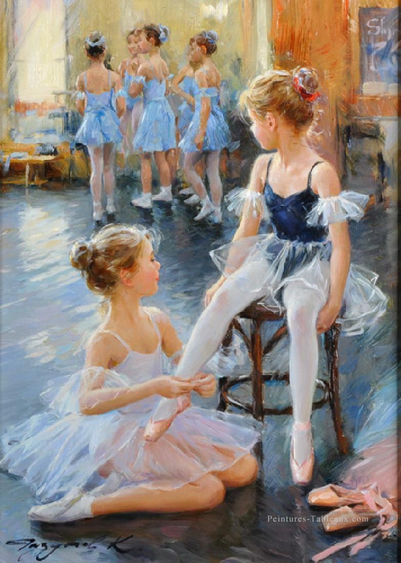 Belle fille KR 041 Little Ballet Dancers Peintures à l'huile